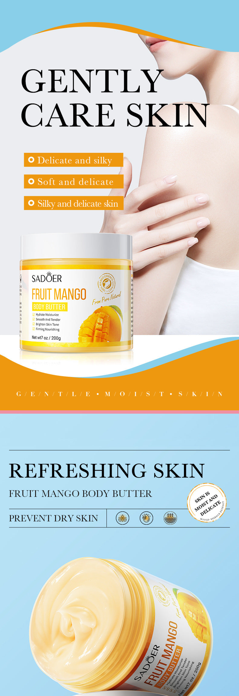 Plant Body Lotion SADOER Avocado Moisturizing Rose Butter Body Lotion  Wholesale