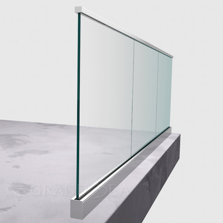 Contemporary Design Aluminum Glass Clamp Balcony Balustrades Handrail for Apartment Use