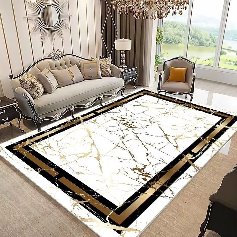 Crystal Velvet Carpet Luxury Stain-Resistant Easy Care Sofa Coffee Table Rug Home Bedroom Wear-Resistant Non-Slip Bedside Warm Blanket