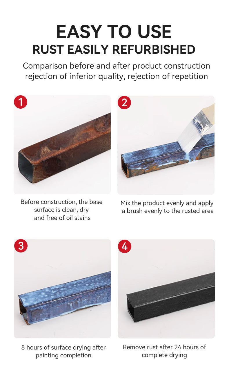 Rust Converter Rust-Free Color Steel Tile Renovation Special Metal Paint Anti-Corrosion Rust Fixer No Sanding Required