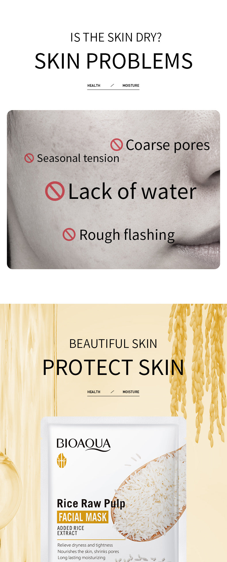 Mask25gBIOAOUA Rice Honey Hydrating Moisturizing Tablets Pack  Wholesale OBO