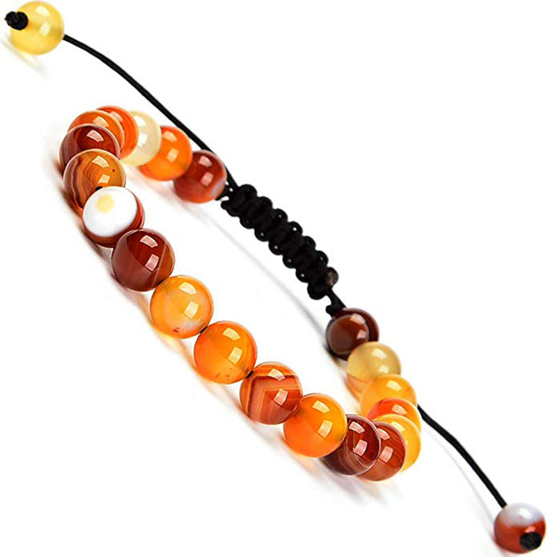 AliExpress Natural Tiger Eye Stone Bracelet Agate Couple Woven Bracelet Peacock Stone Woven Bracelet