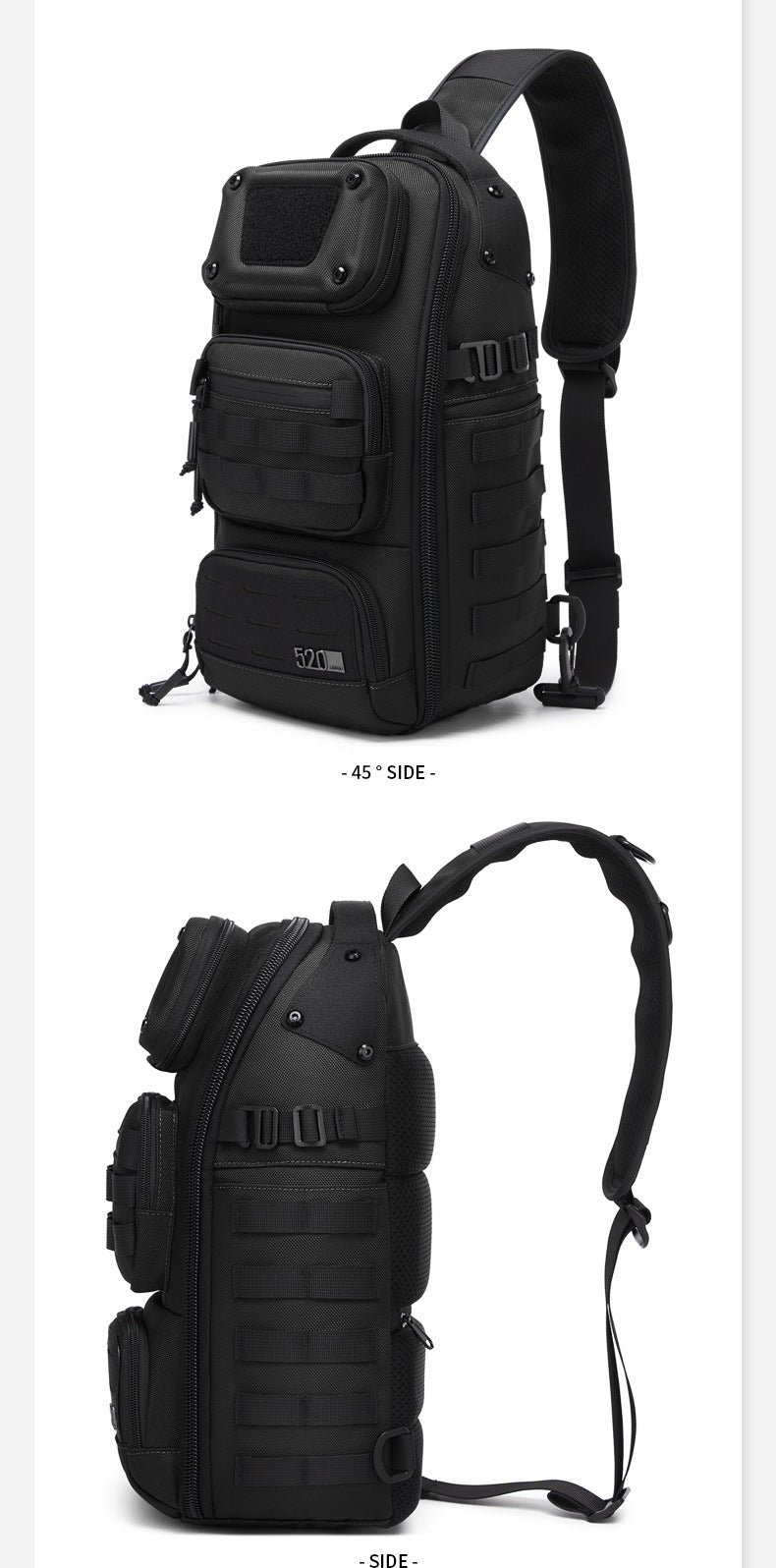ozuko Tactical Chest Bag Men's Crossbody Bag High-end Outdoor Waterproof Multi-Function Trendy Portable Shoulder Bag