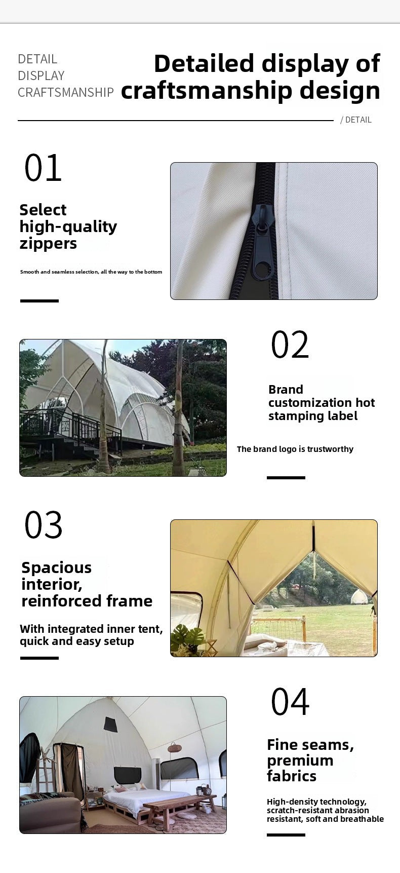 Kale Outdoor Sailing Tent Camp Parent-Child Vacation Scenic Area Double-Layer Insulated Wild Luxury Hotel Homestay Tent Manufacturer