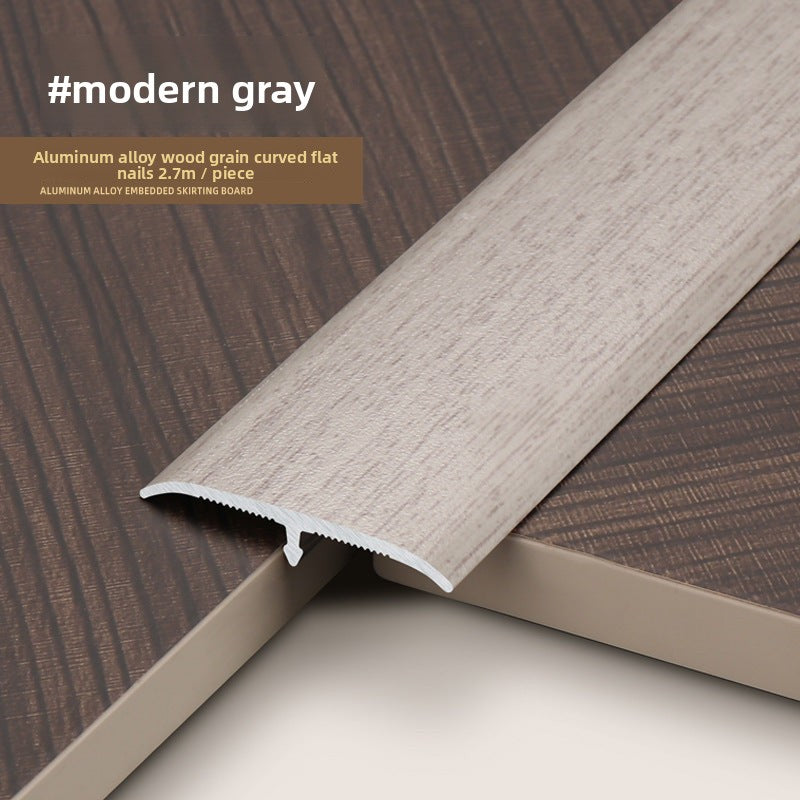 Aluminum alloy wood grain flooring trim edge strip t Door threshold edge trim strip, door seam trim strip, aluminum buckle strip