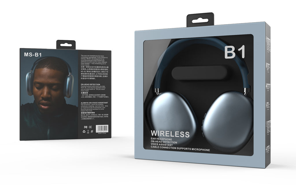 Hot-selling Over-ear Bluetooth Headphones with Long Battery Life, Wireless Headset Compatible with Apple Max Huawei