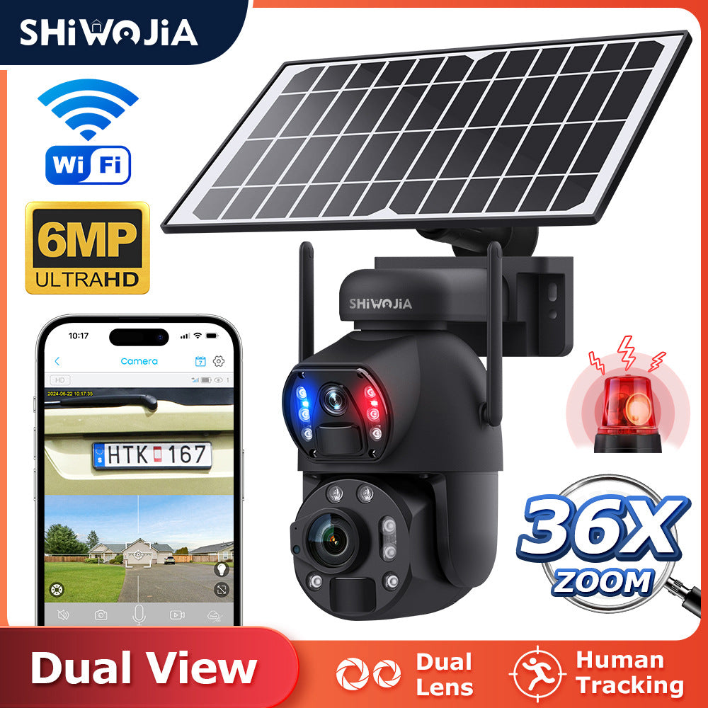 High Definition Bullet Camera36Optical Zoom Outdoor6MP Full Color Night Vision4G Wireless Solar Camera