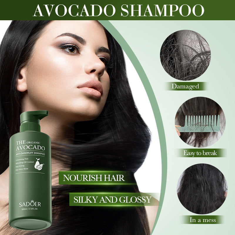 Avocado Anti-Dandruff Oil Control Shampoo SADOER Fluffy Deep Cleansing Shampoo  Wholesale