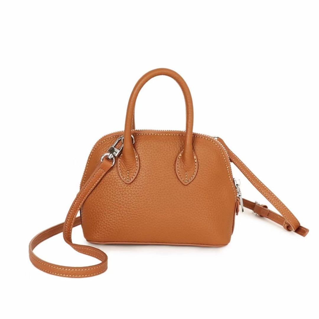 Shiling Mini Shell Bag Genuine Leather Simple Fashion Women's High-end Shoulder Crossbody Handbag mini Small Bag for Women