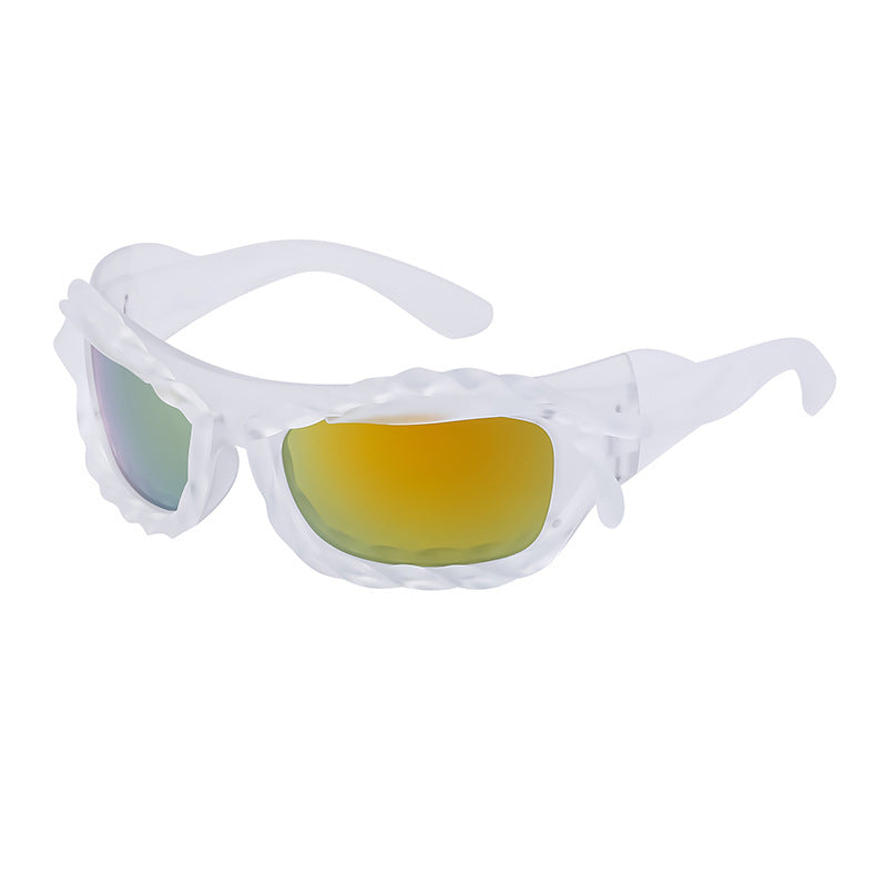New Y2K Irregular Sunglasses for Women, Cycling Lace Sunglasses, Women's European and American Style Performance Glasses sunglasses