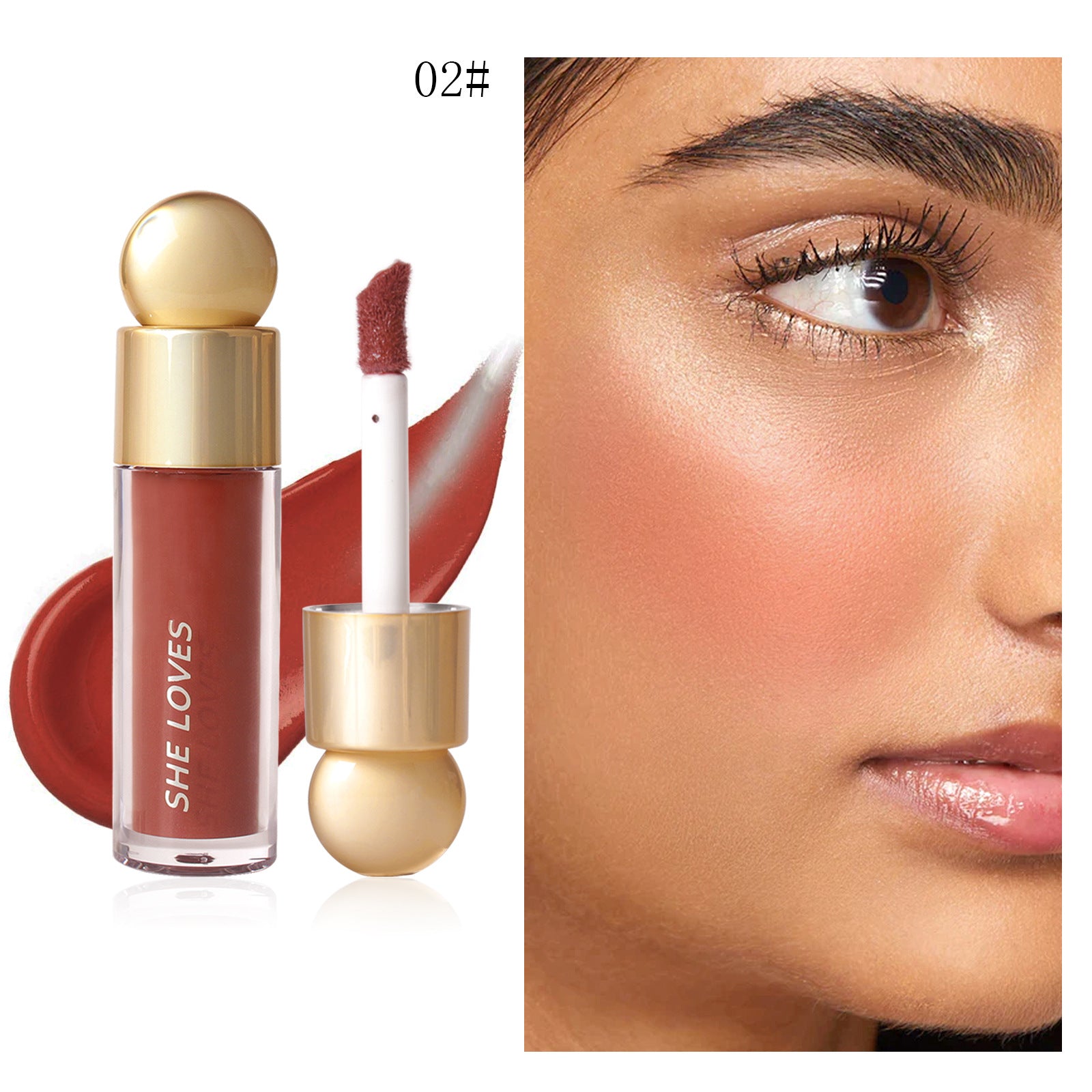 Makeup sheloves Liquid Blush Multi-Color Matte Sunburn Long-Lasting Easy to Apply Lip and Cheek Multi-Use Blush Cream