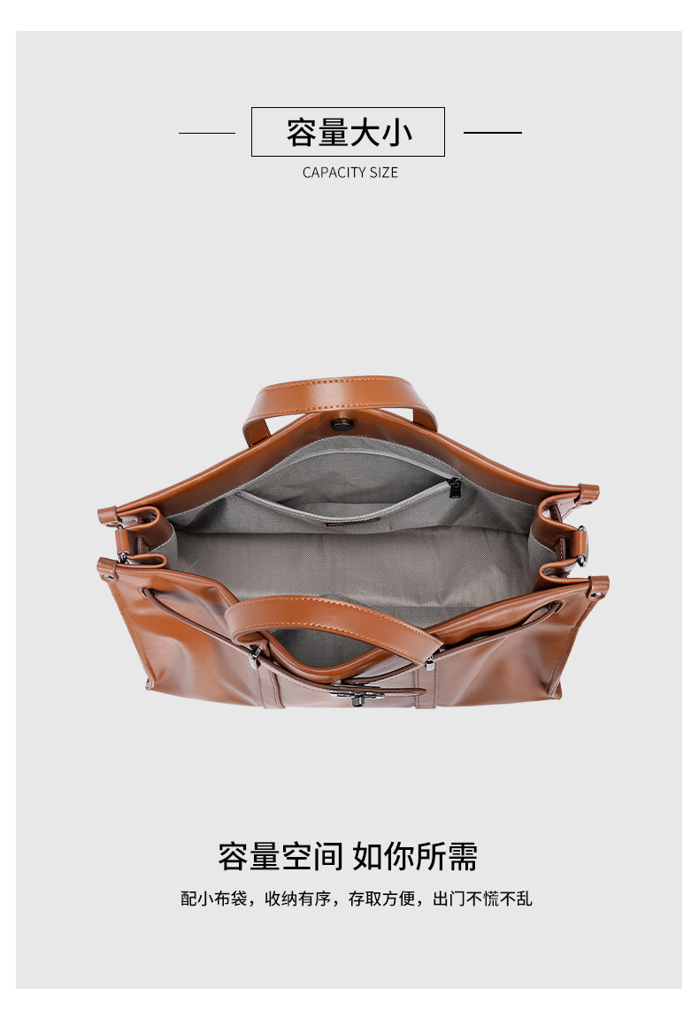 Korean Style Handheld Fashion Casual Briefcase New Work Commute Large Capacity Versatile Tote Bag High-end Feel Women's Bag