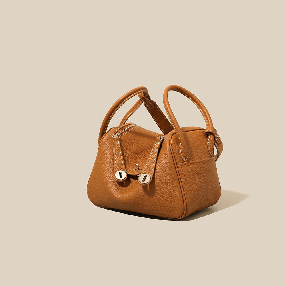 Doctor Genuine Leather Women's Bag2024Handheld Top Layer Cowhide Lychee Pattern Lindy Bag Single Shoulder Handbag Medicine Box Trendy