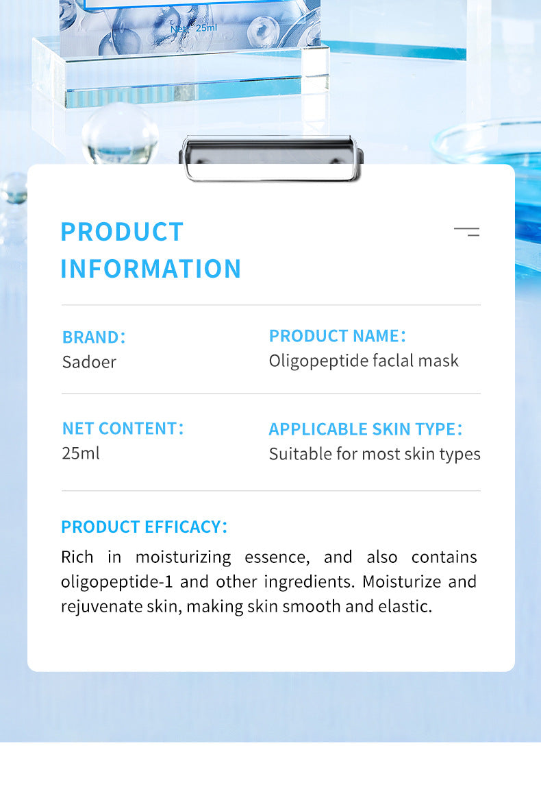 Mask SADOER Hyaluronic Acid Vitamin E Oligopeptide Hydrating Moisturizing Tablets  Foreign Trade Wholesale