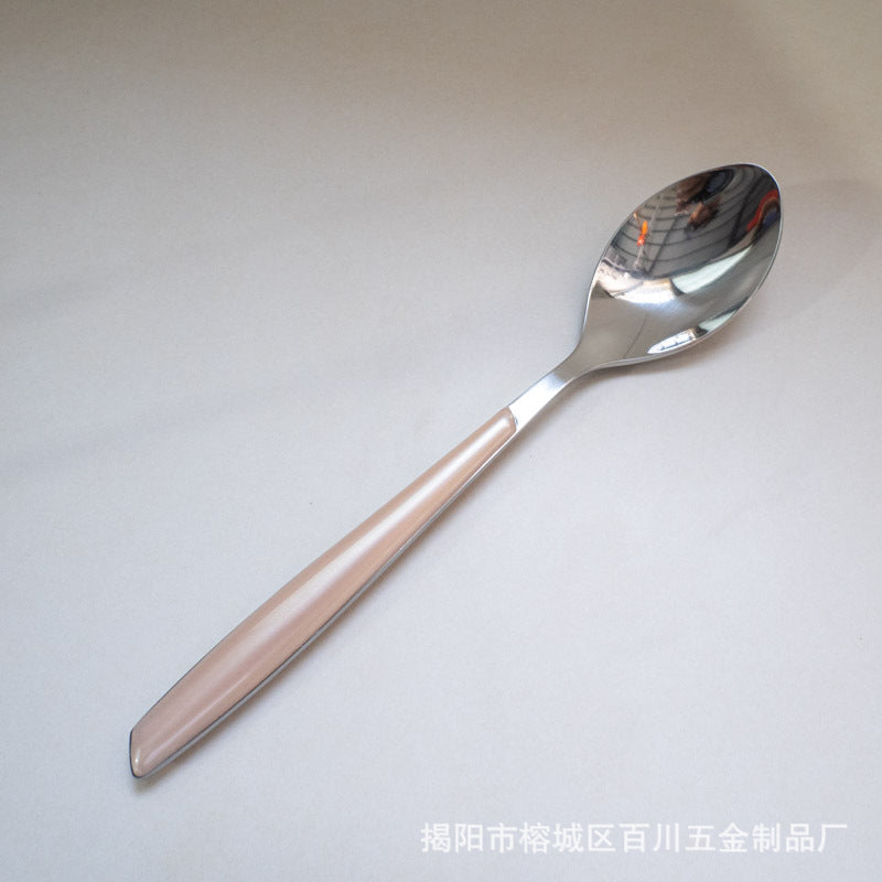 Square Handle High-End Thickened Stainless Steel Western Cutlery Hotel Knife Fork Spoon Set Cutlery Steak Knife Fork Wholesale Factory