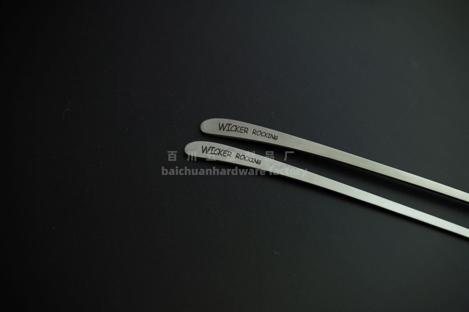 304Stainless Steel Creative Smiley Face Slanted Handle Laser Spoon Chopsticks Fork Student Tableware Full Set Gift Children's Tableware