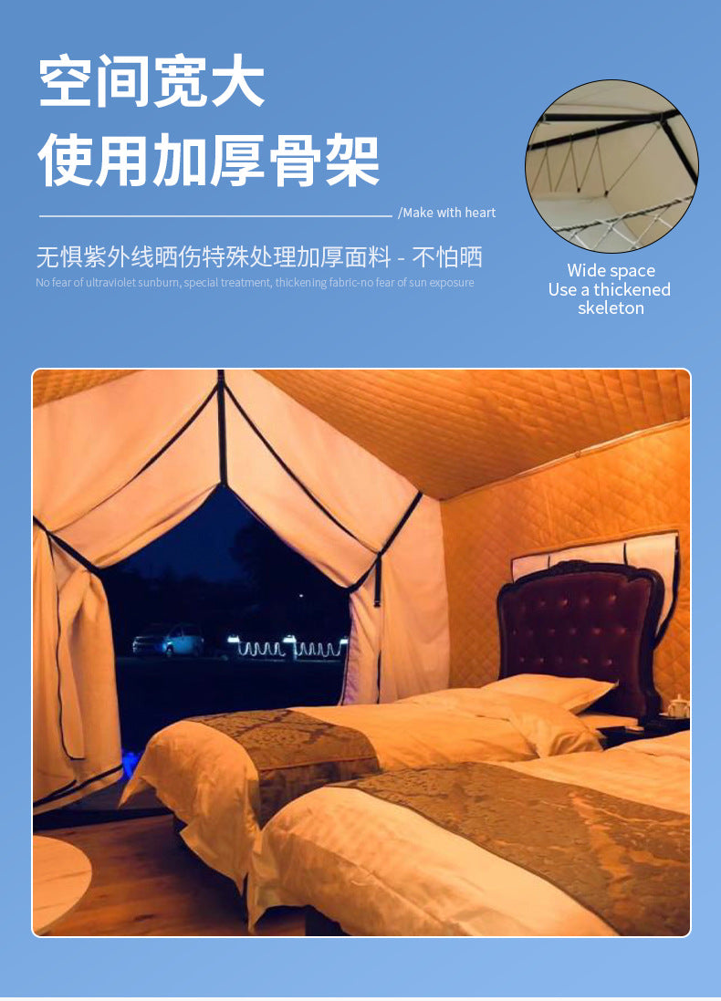 Wild Luxury Camping Nomad Tent Outdoor A Nomadic Tent Internet Celebrity Scenic Resort Luxury Hotel Tent