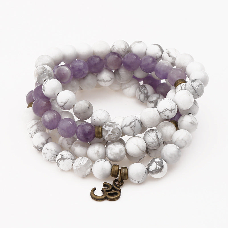 Amethyst Bracelet Men's Volcanic Stone Long Blue Point Bracelet Pyrite White Pine Braided Bracelet