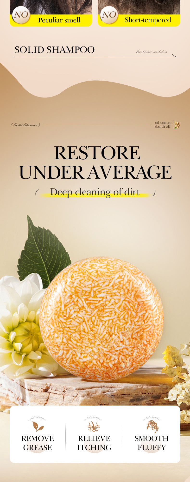 Plant-Based Shampoo Soap60g SADOER Strengthen Hair Roots Deep Clean Hair Soap  Wholesale