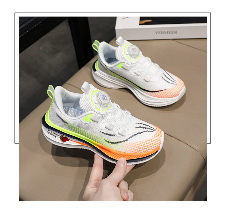 Red Rabbit7Boys' Lightweight Non-Slip Sports Shoes New Spring and Autumn Children's Casual Running Shoes Mesh Breathable Girls' Shoes