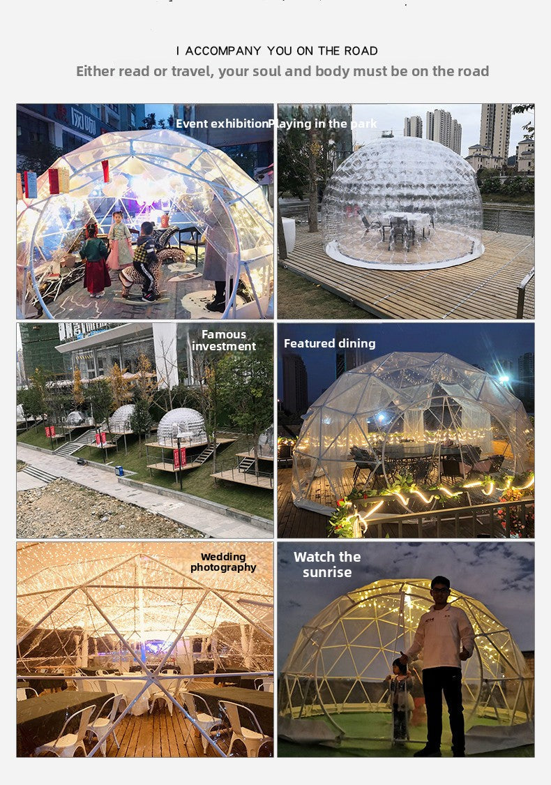 4Transparent Tent Hotel Scenic Spot Dome Starry Sky Tent Camp Round Ball-shaped Famous Accommodation Bubble House Starry Sky Room