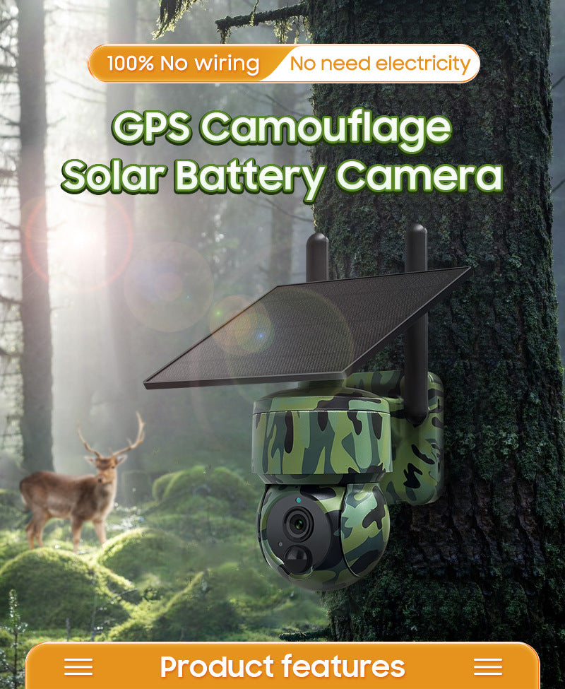 Low Power Consumption4G Animal Testing GPS Positioning Monitoring Dome Camera Outdoor HD Night Vision Solar Camera