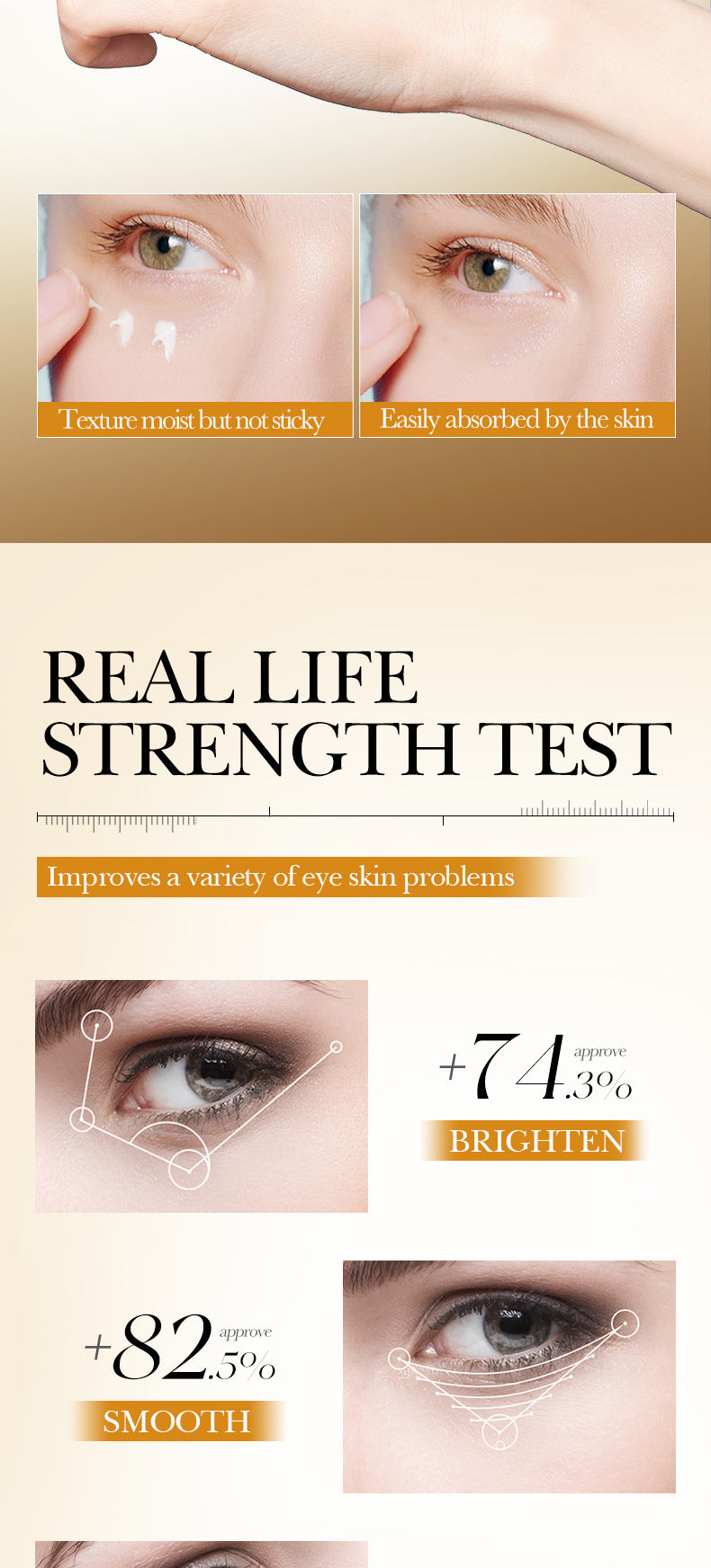 Turmeric Antioxidant Skin Rejuvenation Eye Cream BIOAOUA Brightening, moisturizing and moisturizing eye cream cross-border foreign trade wholesale