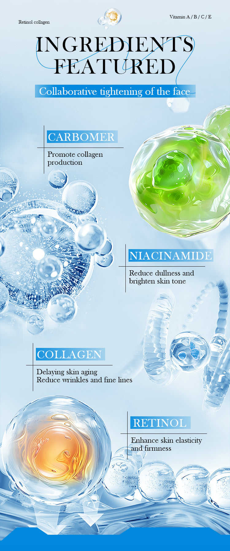 Oil Control Moisturizing Collagen Retinol Face Cream Brightening Skin Tone Hydrating Anti-Wrinkle Firming Face Cream