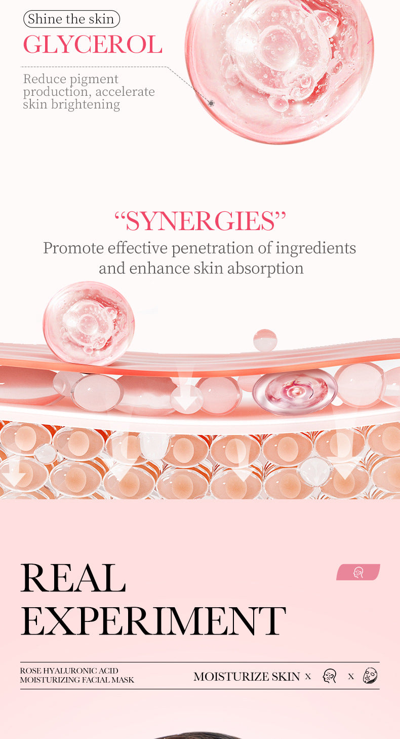 Rose Mask BIOAOUA Hyaluronic Acid Hydrating Moisturizing Softening Boxed Cross-Border Wholesale