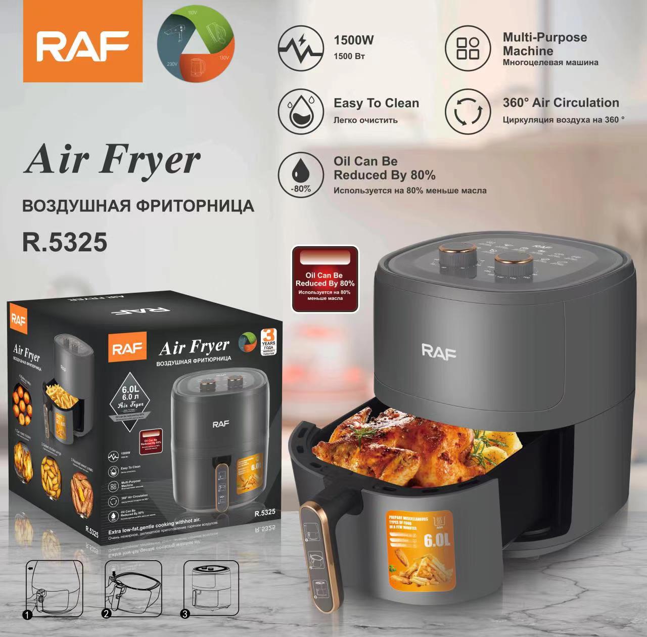 RAF European Standard Air Fryer Household Fully Automatic French Fries Machine Multi-Functional Oven Large Capacity Electric Fryer