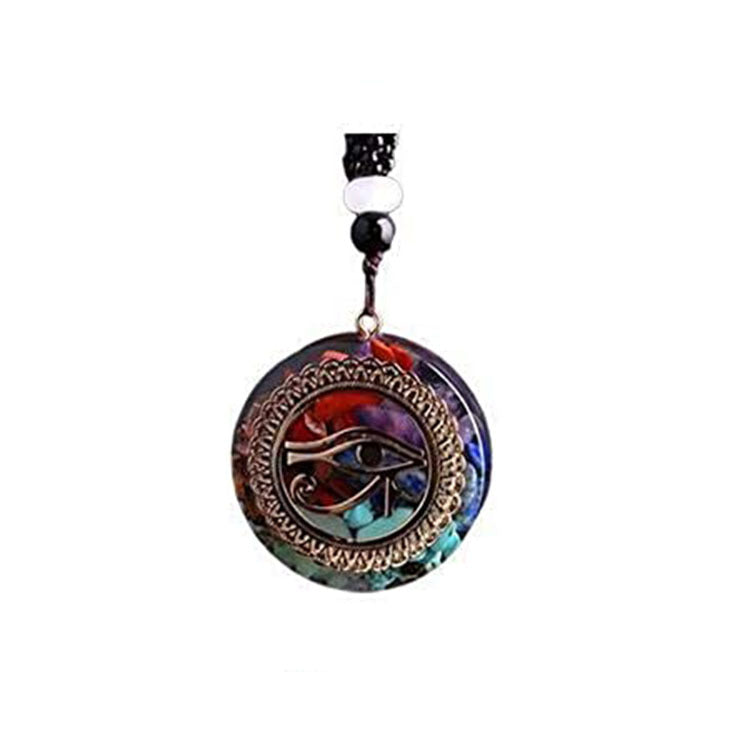 Men's Colorful Pendant Necklace Personalized Natural Crushed Stone Crystal Accessories Necklace Women's Colorful Crushed Stone Resin Necklace