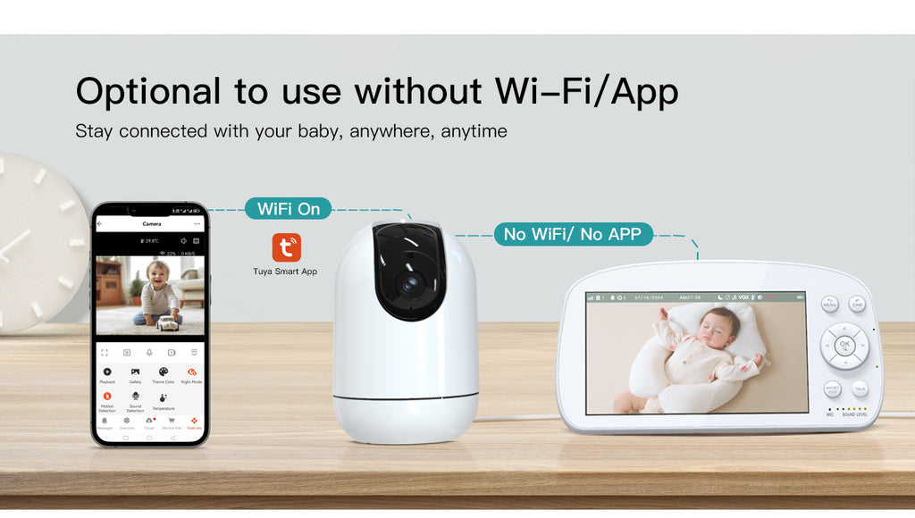 Factory Direct Smart Baby Monitor with Crying Detection Tuya babymonitor Baby Care Device