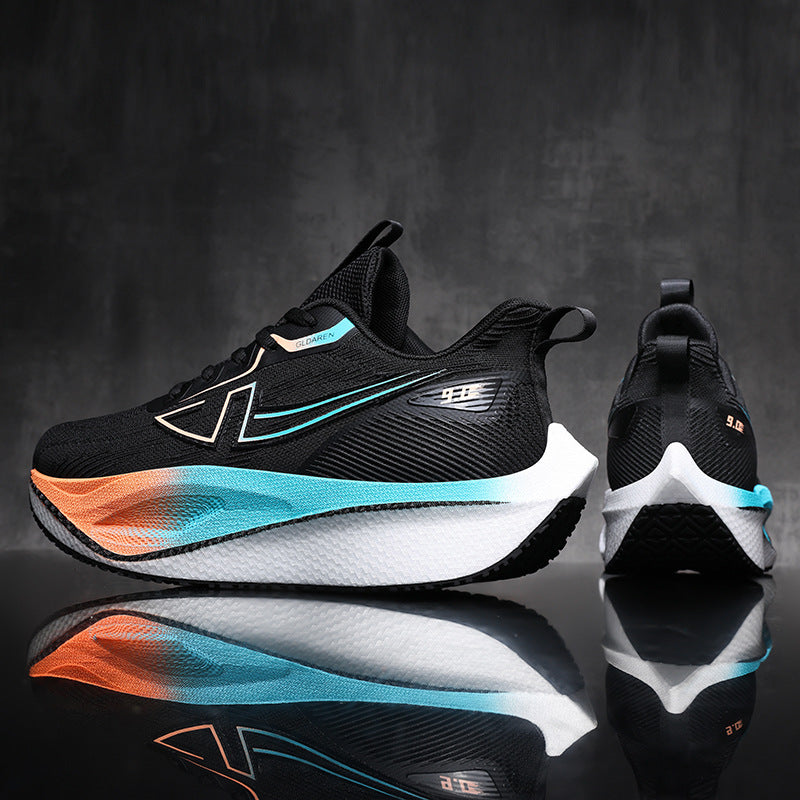 New Marathon Racing Anti-Slip Wear-Resistant Running Shoes Couple Popcorn Carbon Plate Cushioning Rebound Soft Sole Sports Shoes