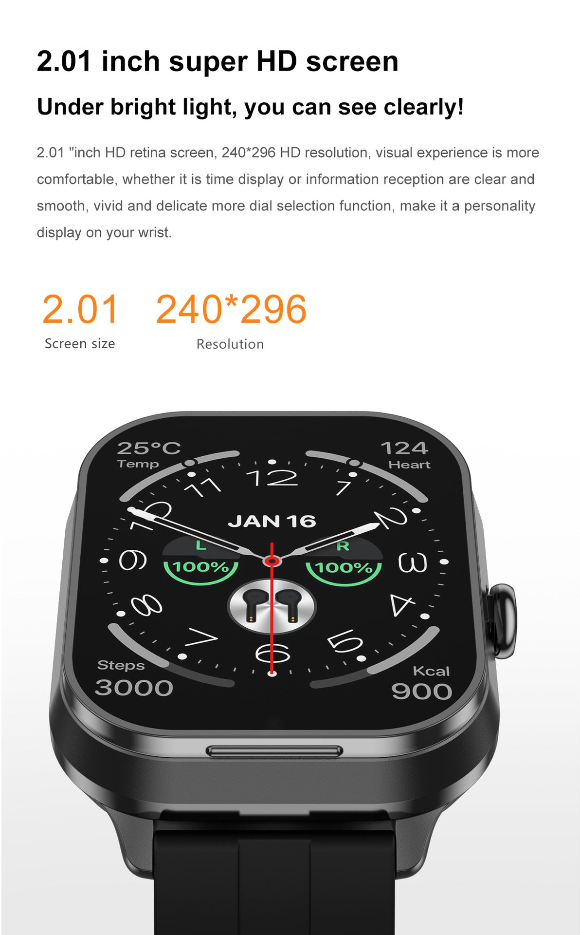 D8 Pro Smart Watch Bluetooth Call True Heart Rate Step Sleep Monitoring Hidden Bluetooth Earphone Sports
