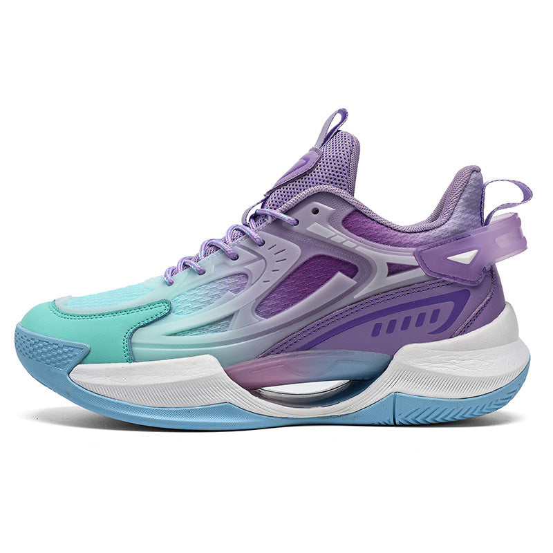 Four Seasons New Luminous Mesh Breathable Men's Shoes Casual Trendy Basketball Shoes High Elastic Cushioning Wear-Resistant Non-Slip Sports Shoes