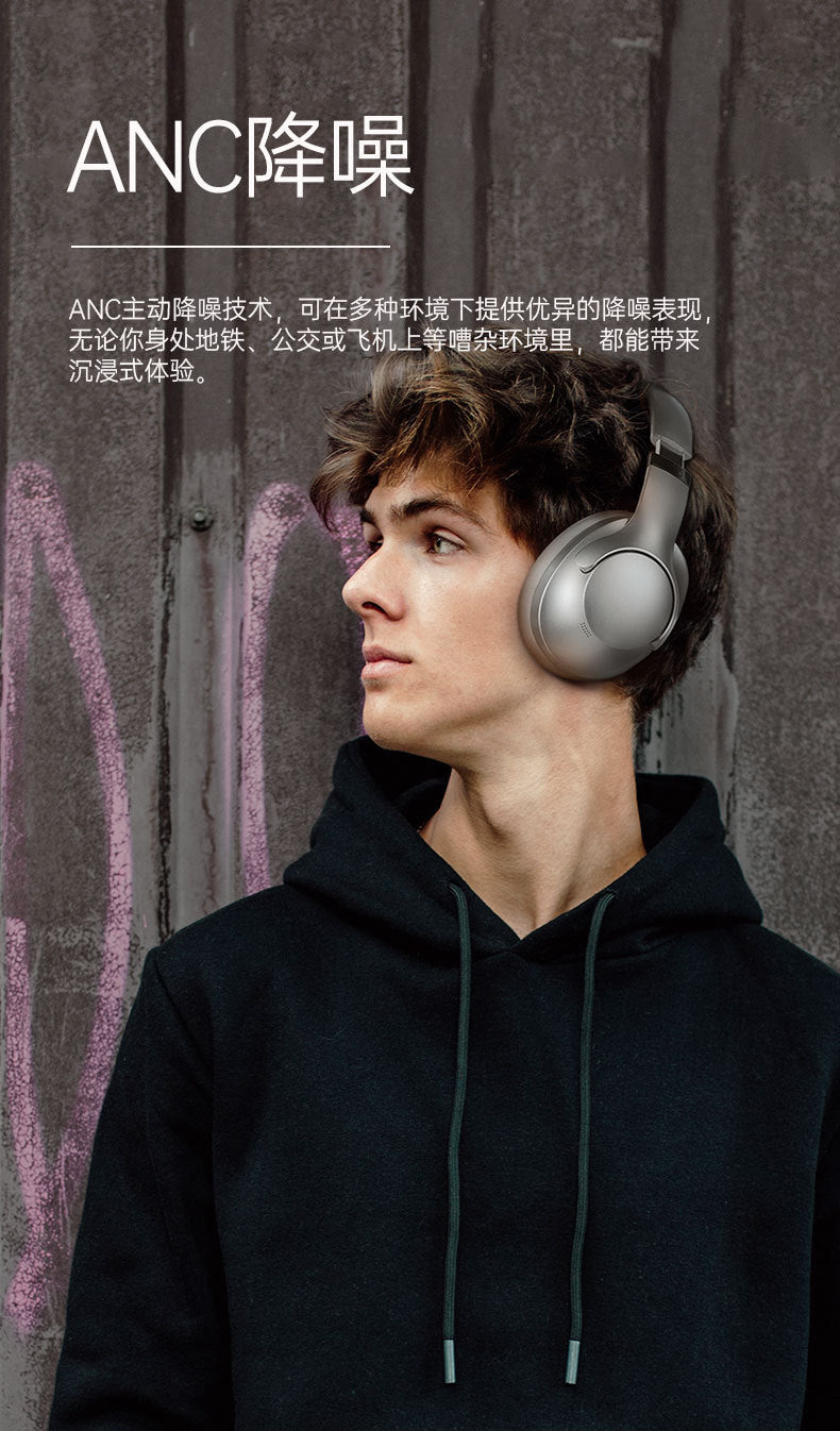 New ANC Active Noise Cancelling Over-Ear Bluetooth Headphones Long battery life full-cover ear-mounted wireless Bluetooth headphones