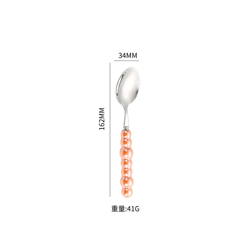 Stainless Steel Tableware Hotel Restaurant Pearl Ceramic Handle Knife Fork Spoon4Set of Western Steak Cutlery