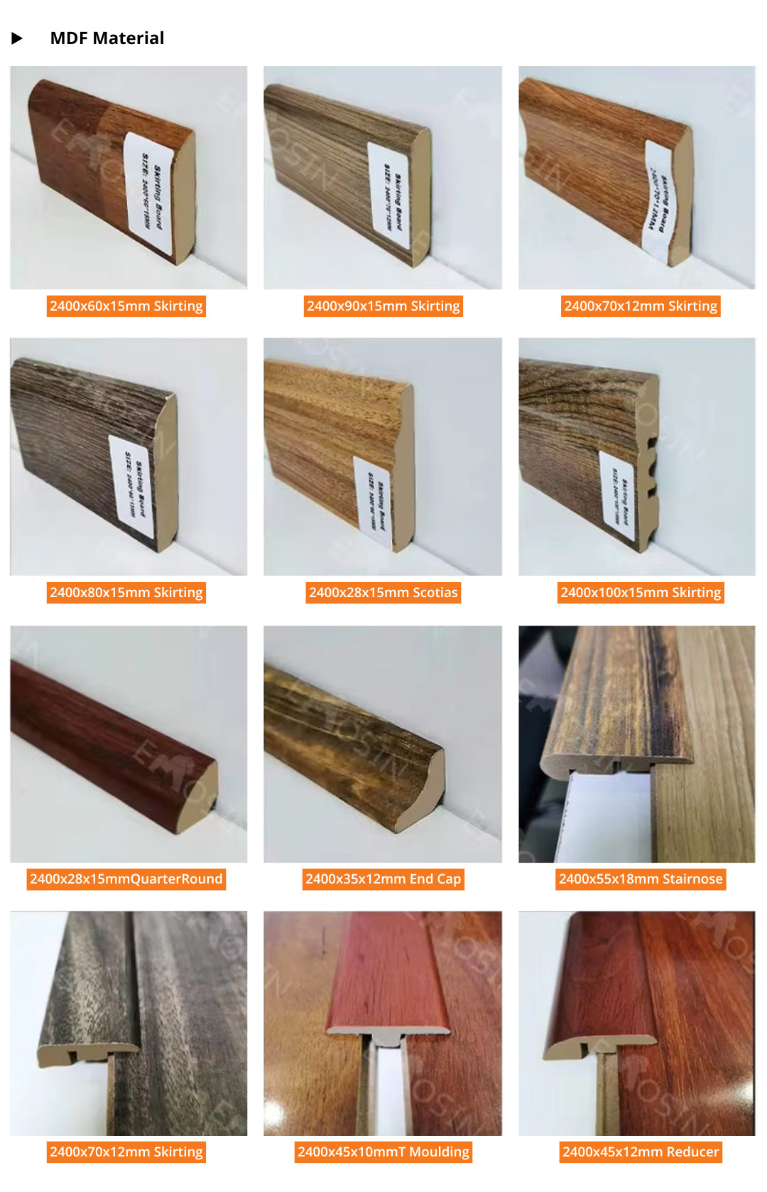 MDF/PU/PVC Skirting Board