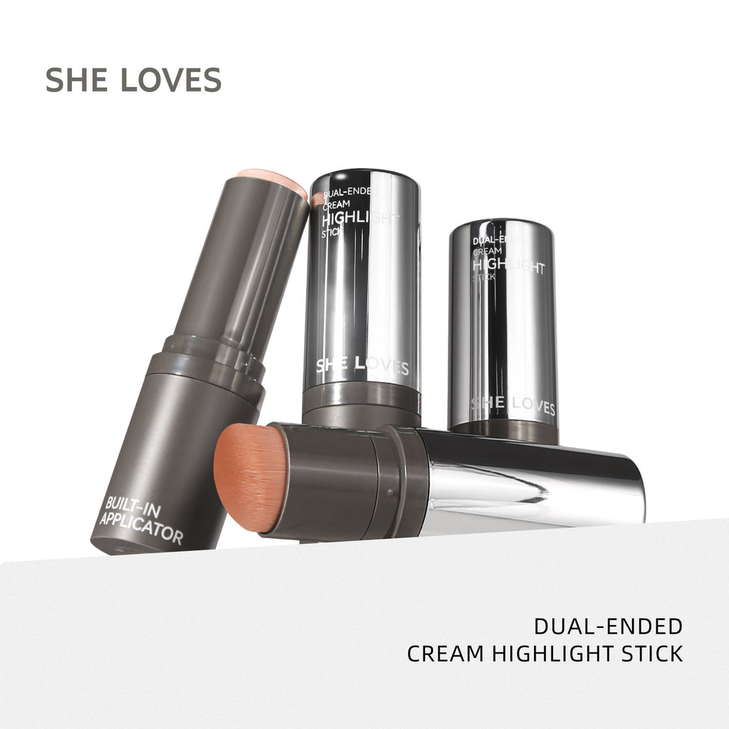 Exclusive Supply sheloves Double-ended Highlight Stick European and American Makeup Pearlescent Fine Flash Brightening Water Light Cream Highlight
