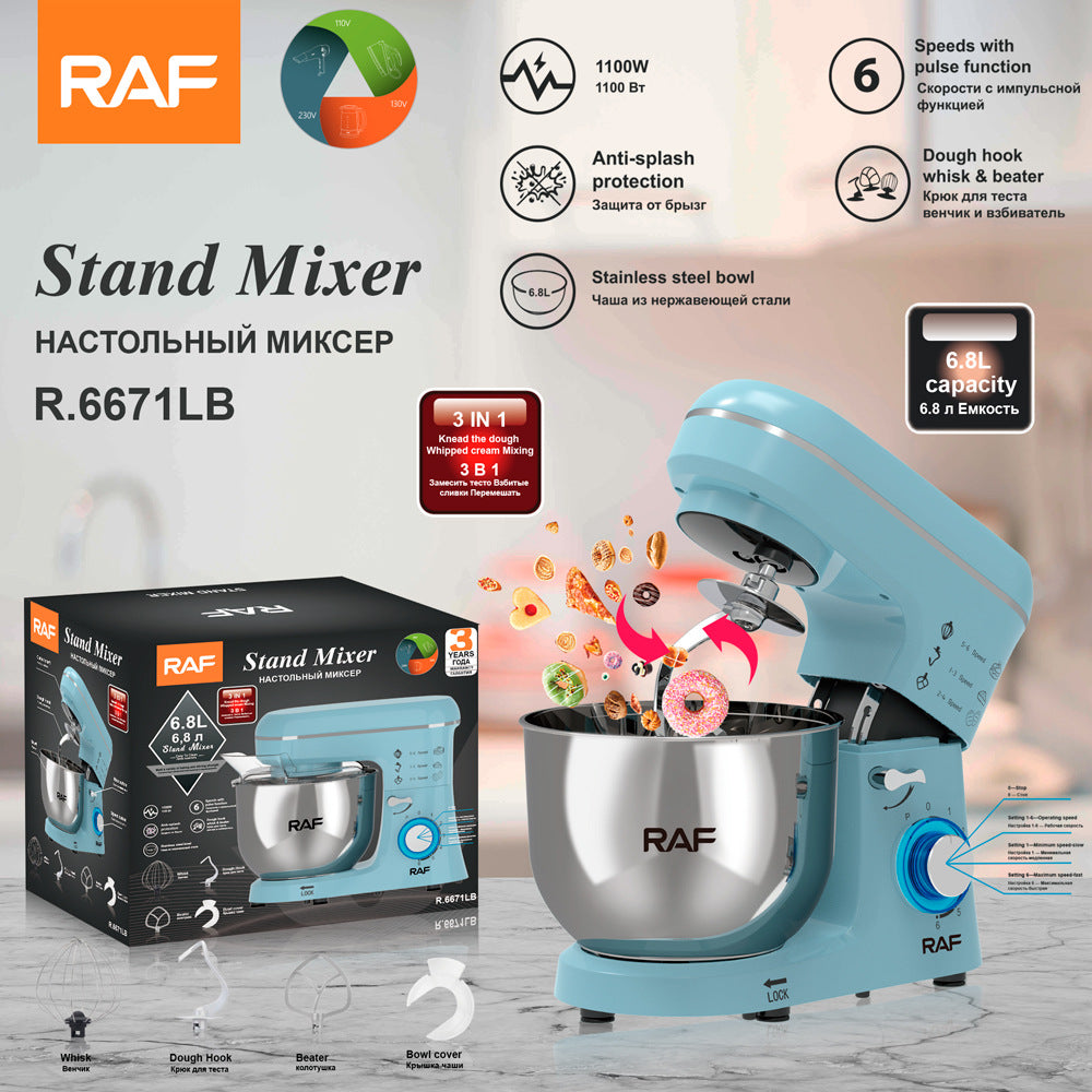 Chef Machine Fully Automatic Dough Mixer Kneading Stirring Milk Cap Egg Beater Desktop Commercial Small Multi-Functional5.5L