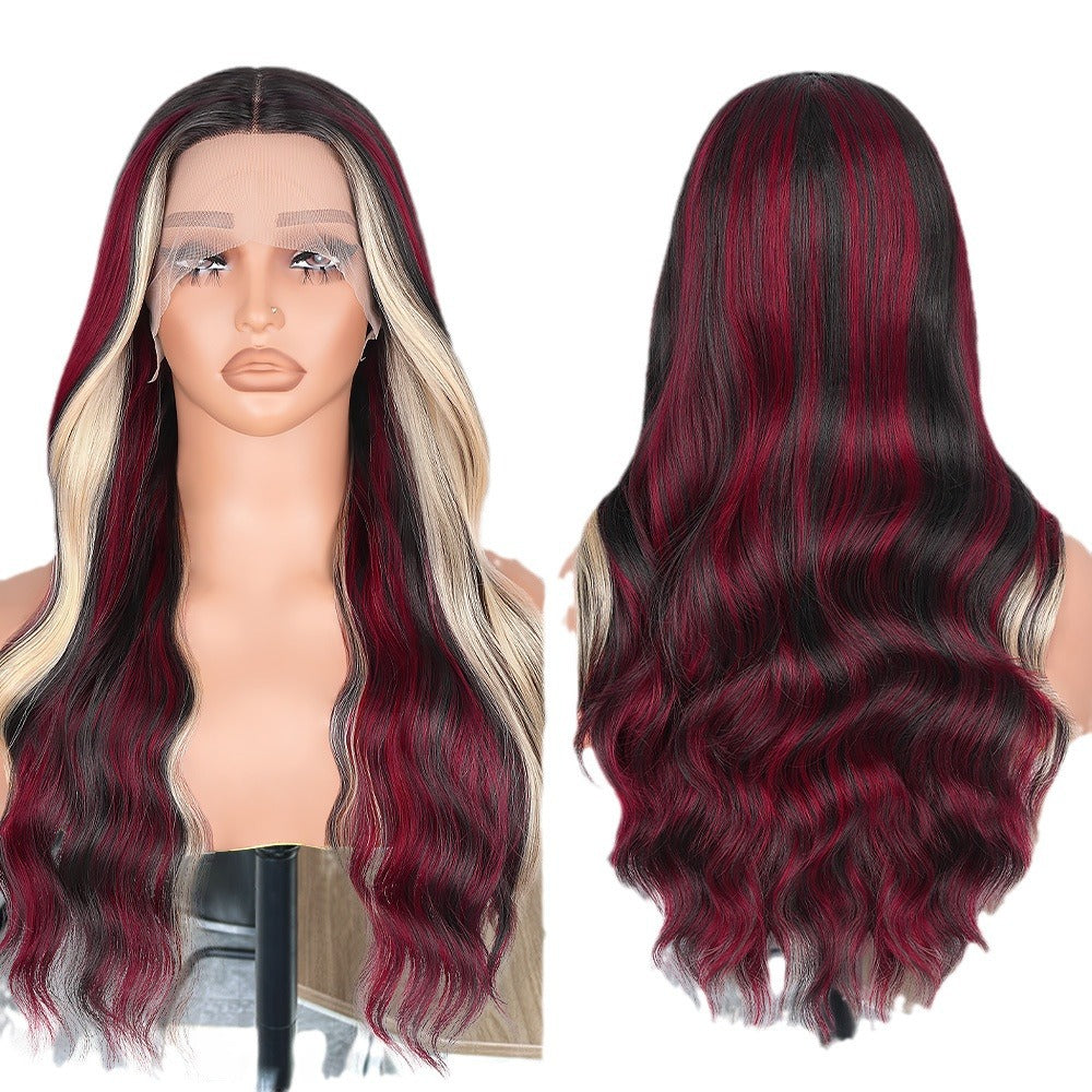 Red Black Highlight Wig 13X4 Synthetic Lace Front Wigs