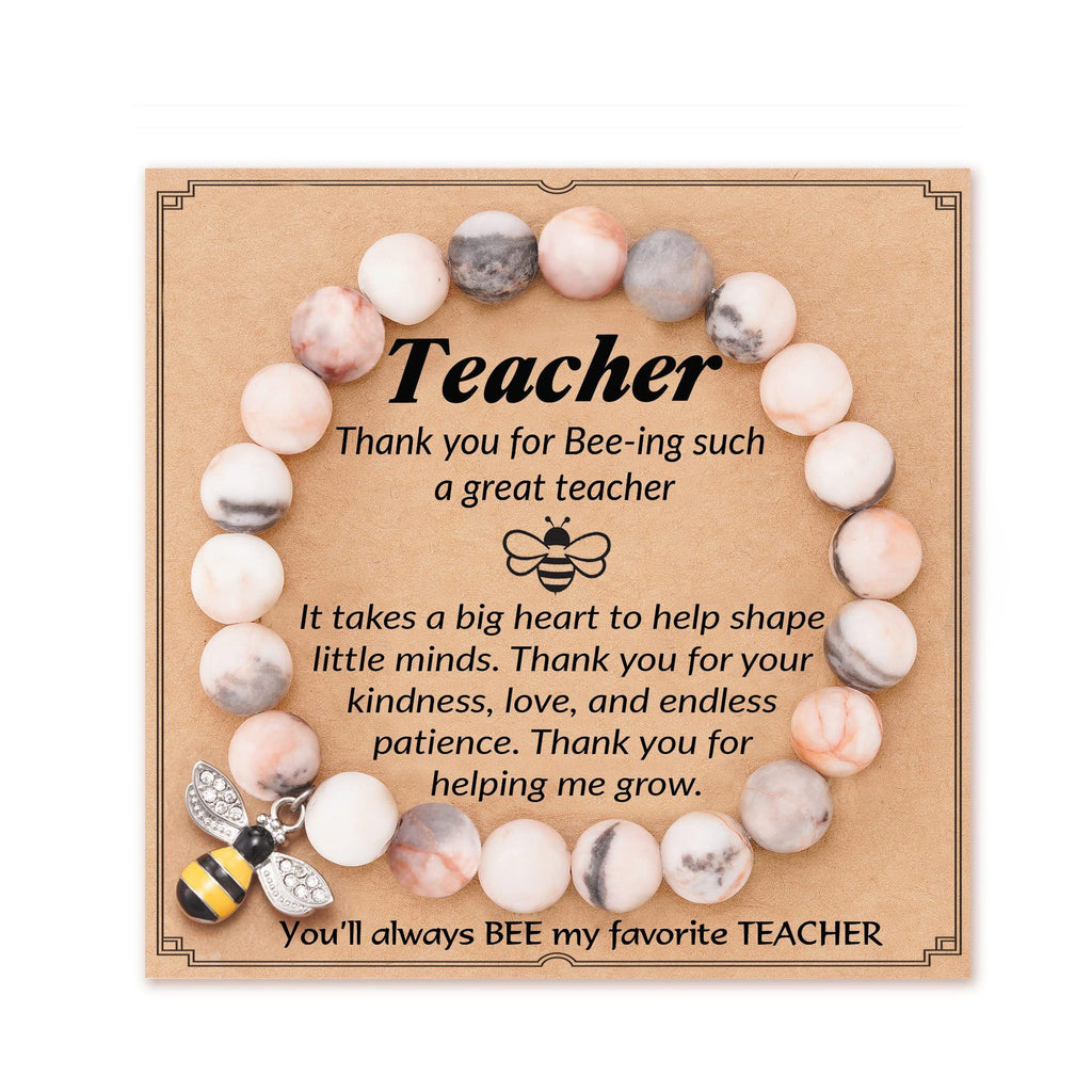 Teacher's Day Apple Pendant Bracelet Graduation Season Gift Lapis Lazuli Heart Pink Zebra Purple Agate Graduation Season Bracelet