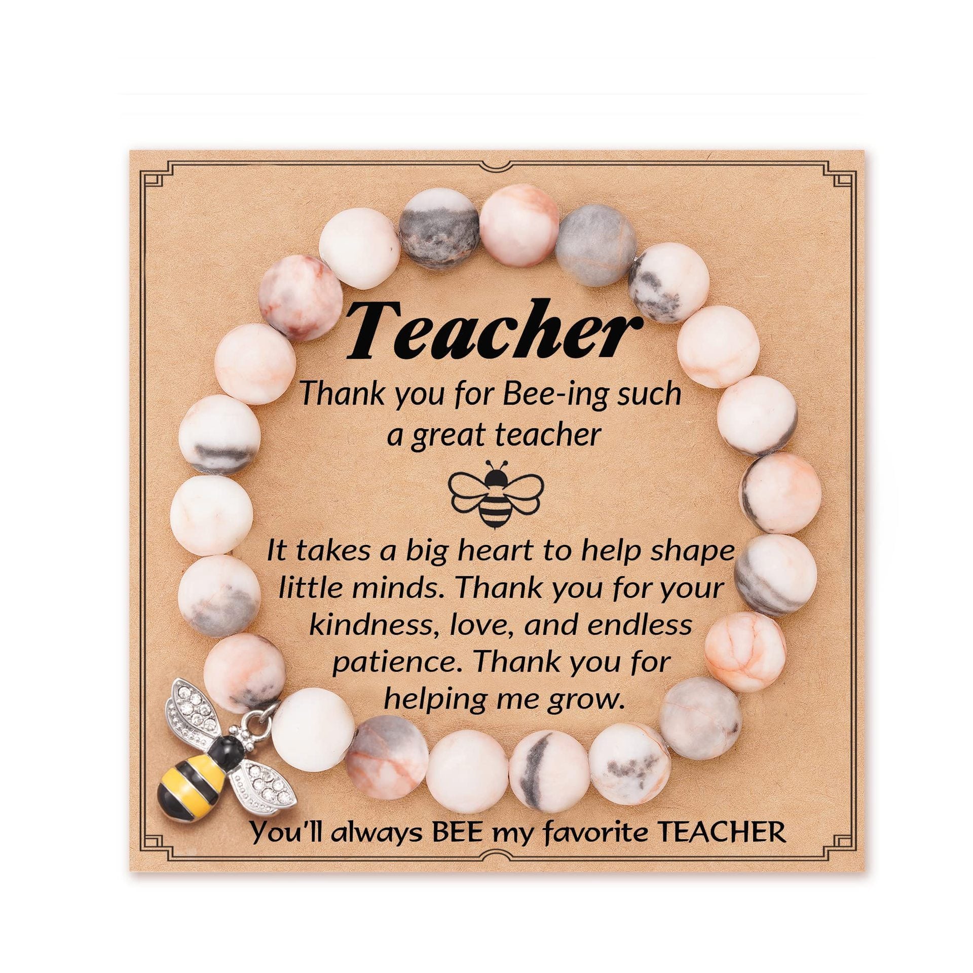 Teacher's Day Apple Pendant Bracelet Graduation Season Gift Lapis Lazuli Heart Pink Zebra Purple Agate Graduation Season Bracelet