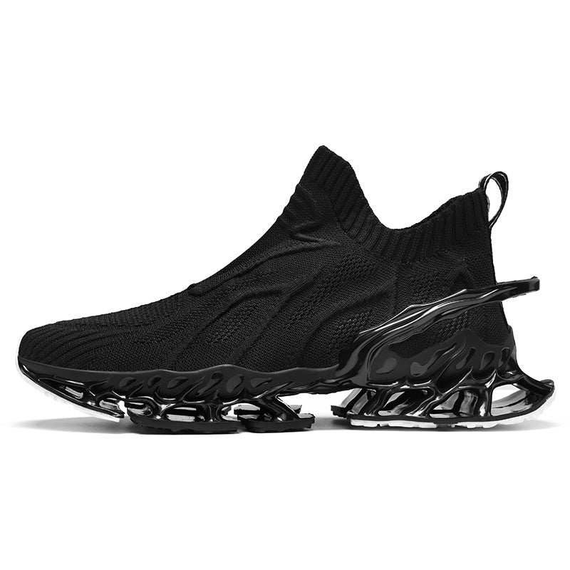 Summer Breathable Mesh Large Size Men's Shoes Trendy Mesh Shoes Men's Blade Running Shoes Sports Height-Increasing Flyknit Socks Trendy Shoes
