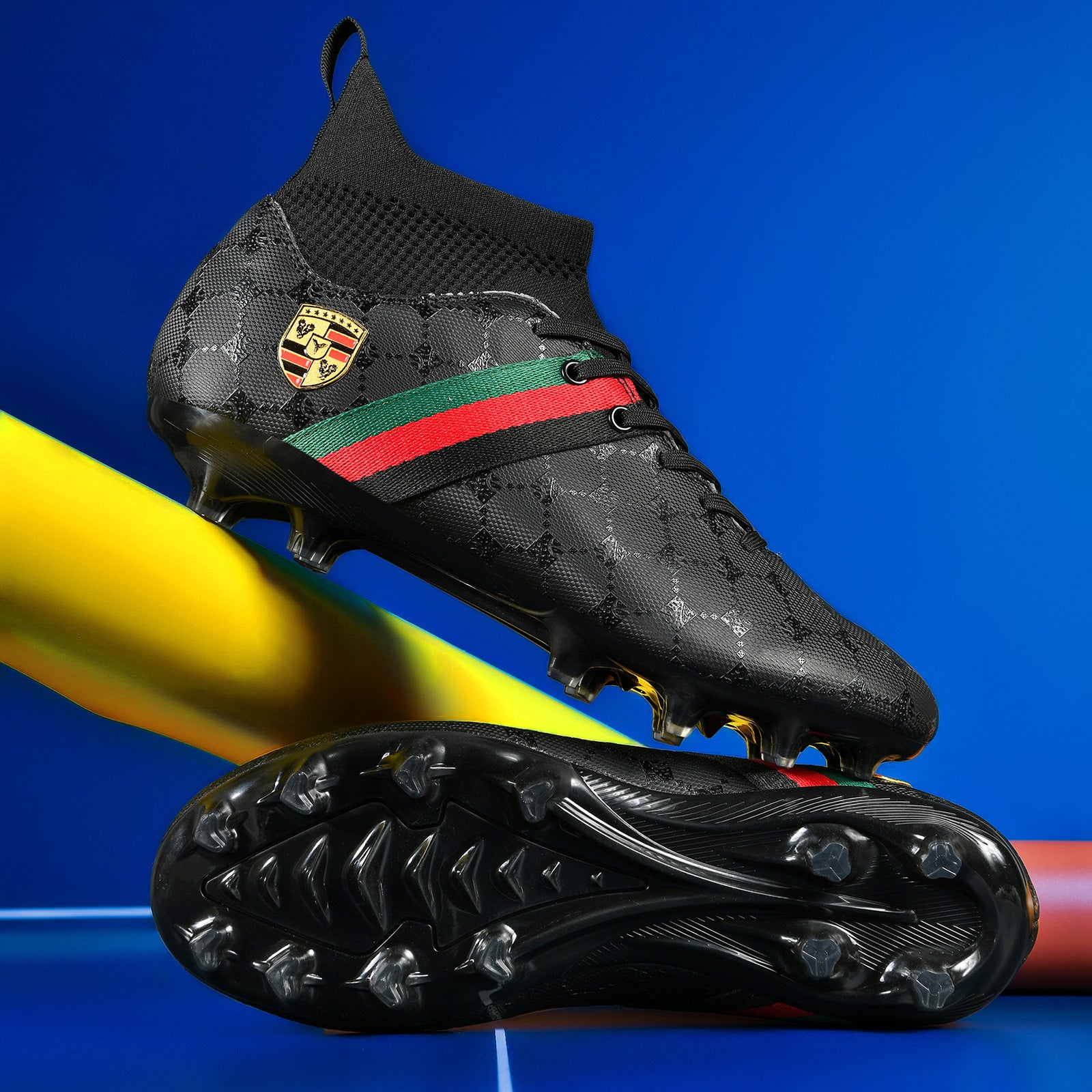 Hot-selling High-top Soccer Shoes tf Artificial Grass with Broken Nails AG Nail Leather Foot Men's and Women's Children's Youth Student Training Shoes