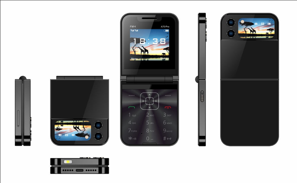 Flip Phone Mini Folding Flip Elderly Button2G Functional Phone Personalized Backup Phone A70PRO