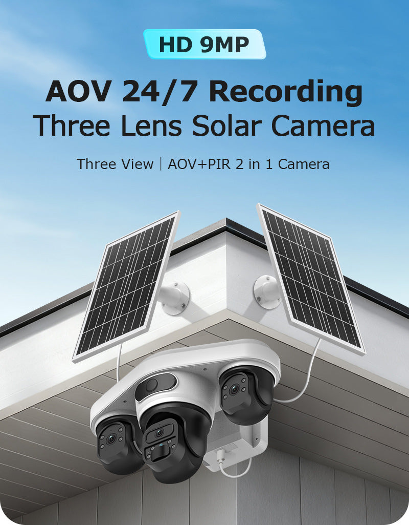 New Product AOV Solar Camera Trinocular Solar Camera9MP High Definition Full Color AOV Camera