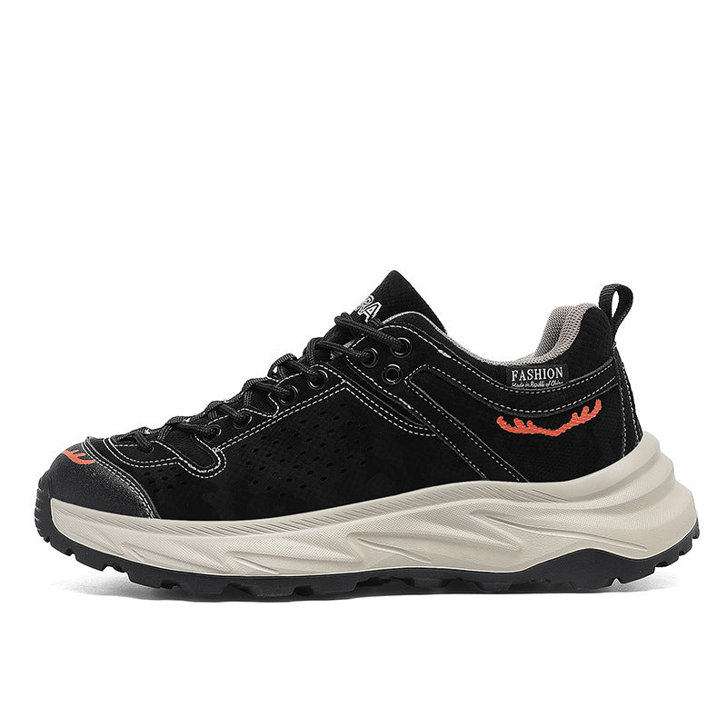 New Thick-Soled Height-Increasing Hong Kong Style Dad Shoes Trendy Retro Outdoor Non-Slip Hiking Shoes Sports Casual Shoes Men's Shoes