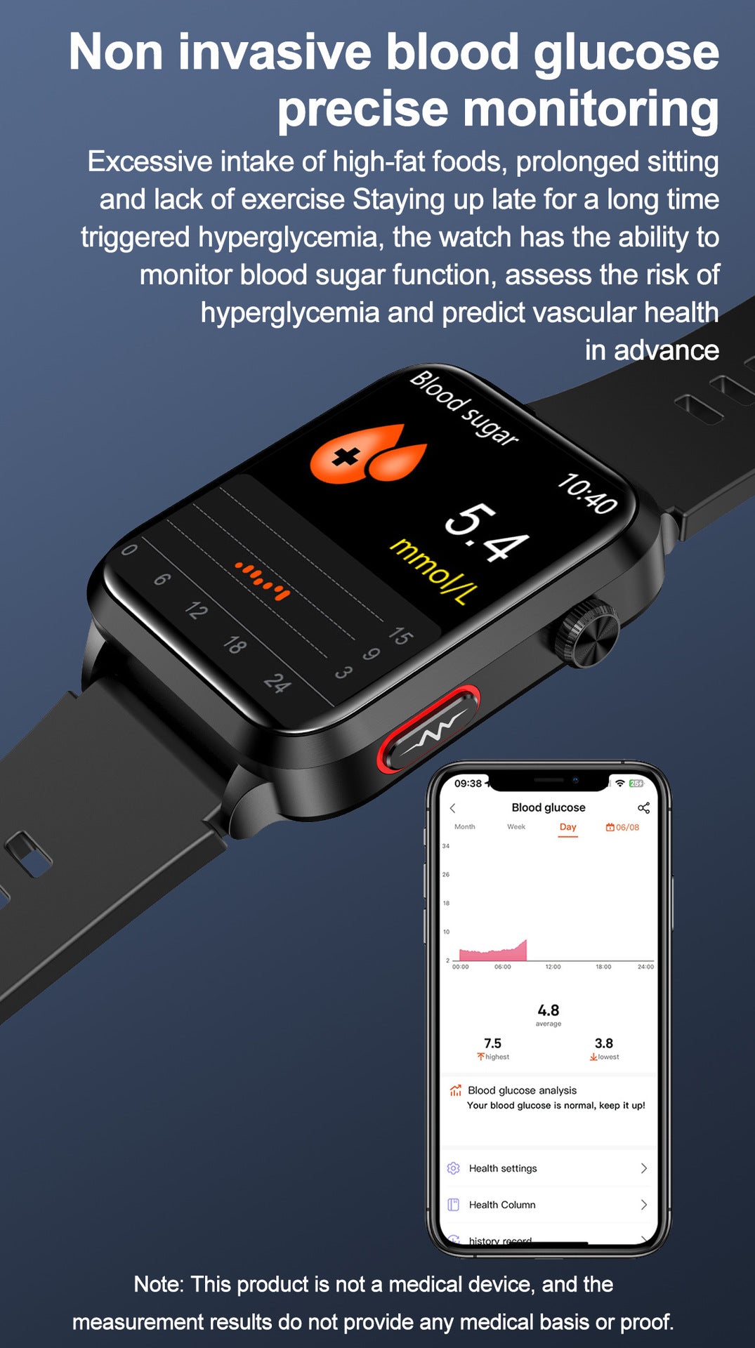 New S11Air Pump Type Precision Blood Pressure Smart Health Watch ECG Uric Acid Blood Lipid Monitoring Smart Watch