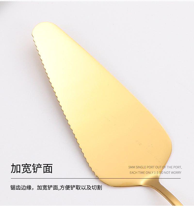 Stainless Steel Cake Knife and Spatula Set for Home Use gold Bread Knife and Spatula Restaurant Pizza Dessert Spatula Baking Utensils